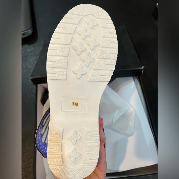 Silver Holographic Metamorphic Butterfly Boots with Wings - Club Exx - Picture 7 of 10